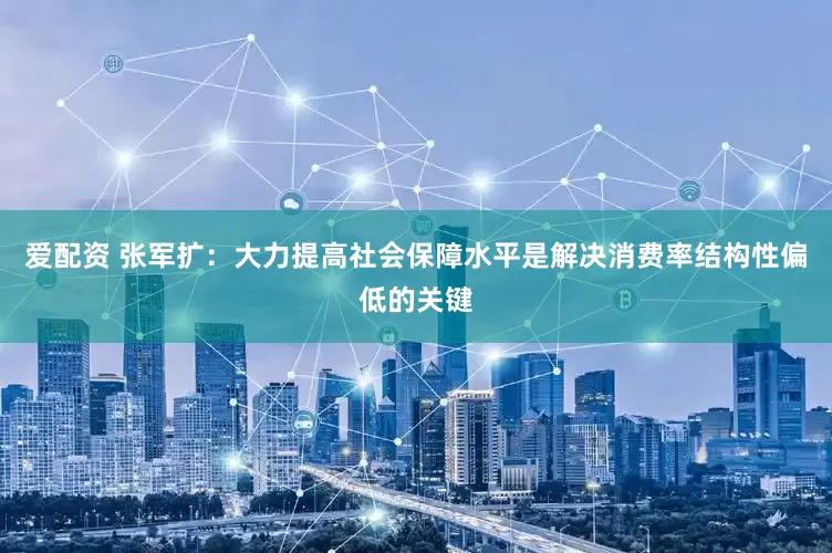 爱配资 张军扩：大力提高社会保障水平是解决消费率结构性偏低的关键